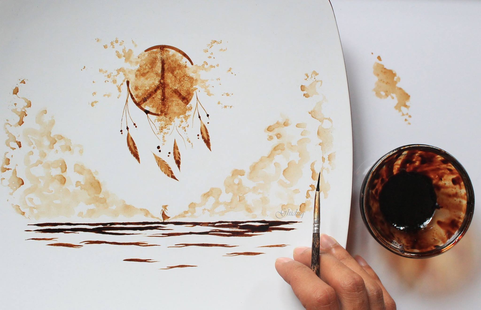 Впечатляващи рисунки с кафе