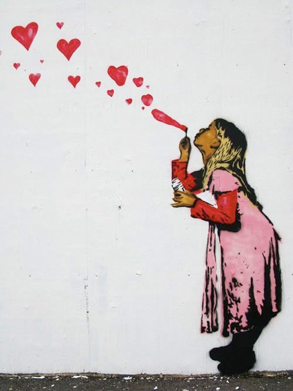 15 от най-добрите любовни улични рисунки