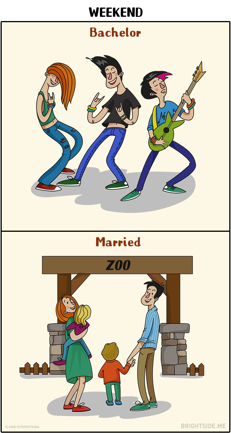 10 забавни разлики между ергена и женения мъж