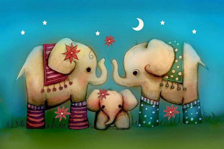 Щастливите слонове в илюстрациите на Карин Тейлър