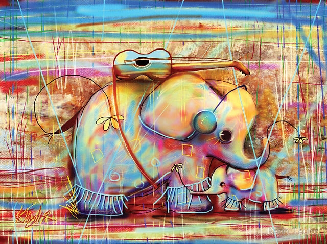 Щастливите слонове в илюстрациите на Карин Тейлър