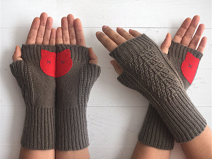 Плетени ръкавици със симпатични фигури