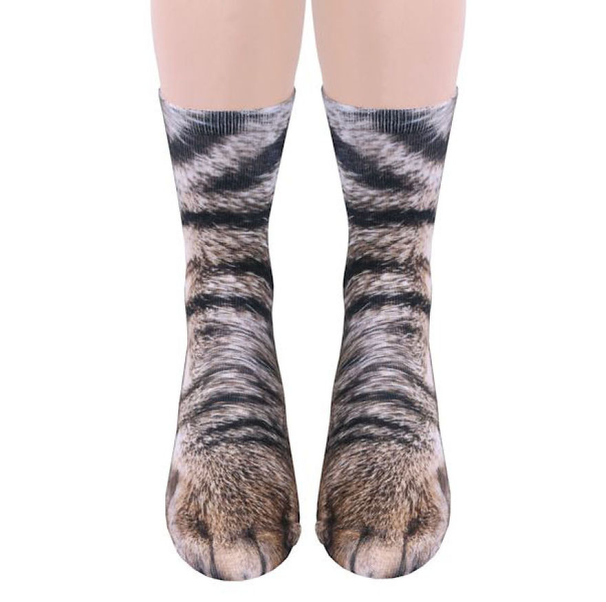 Реалистични чорапи, приличащи на животински лапи