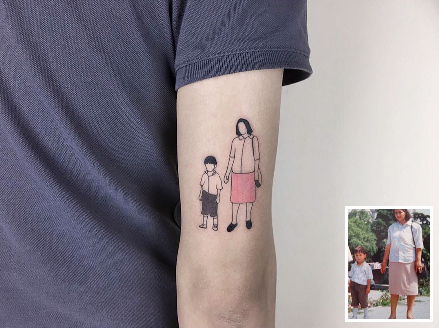 Брилянтна идея: да си татуираш любима снимка от детството