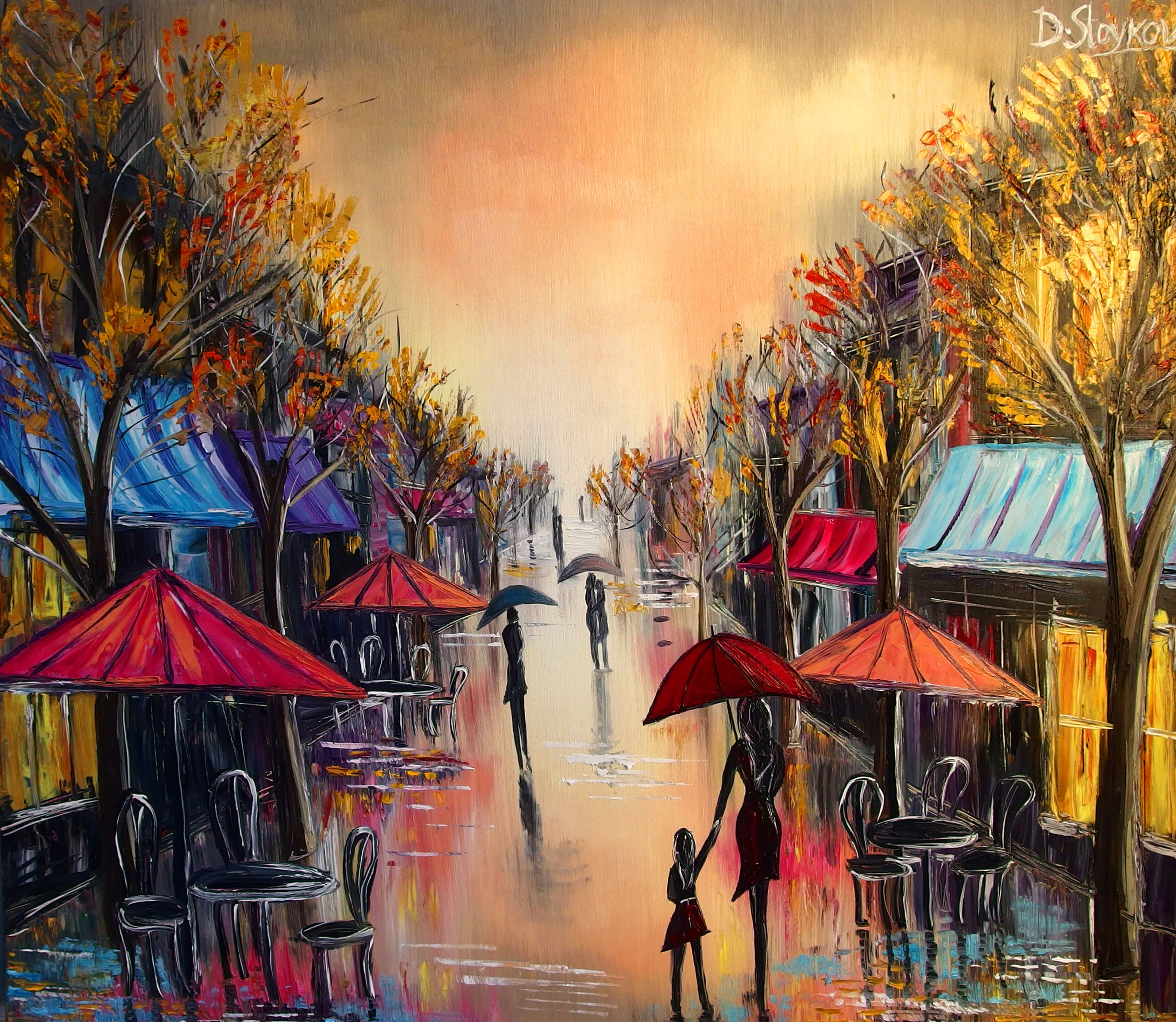 Картините на Даниела Стойкова: романтика, мечти и един червен чадър