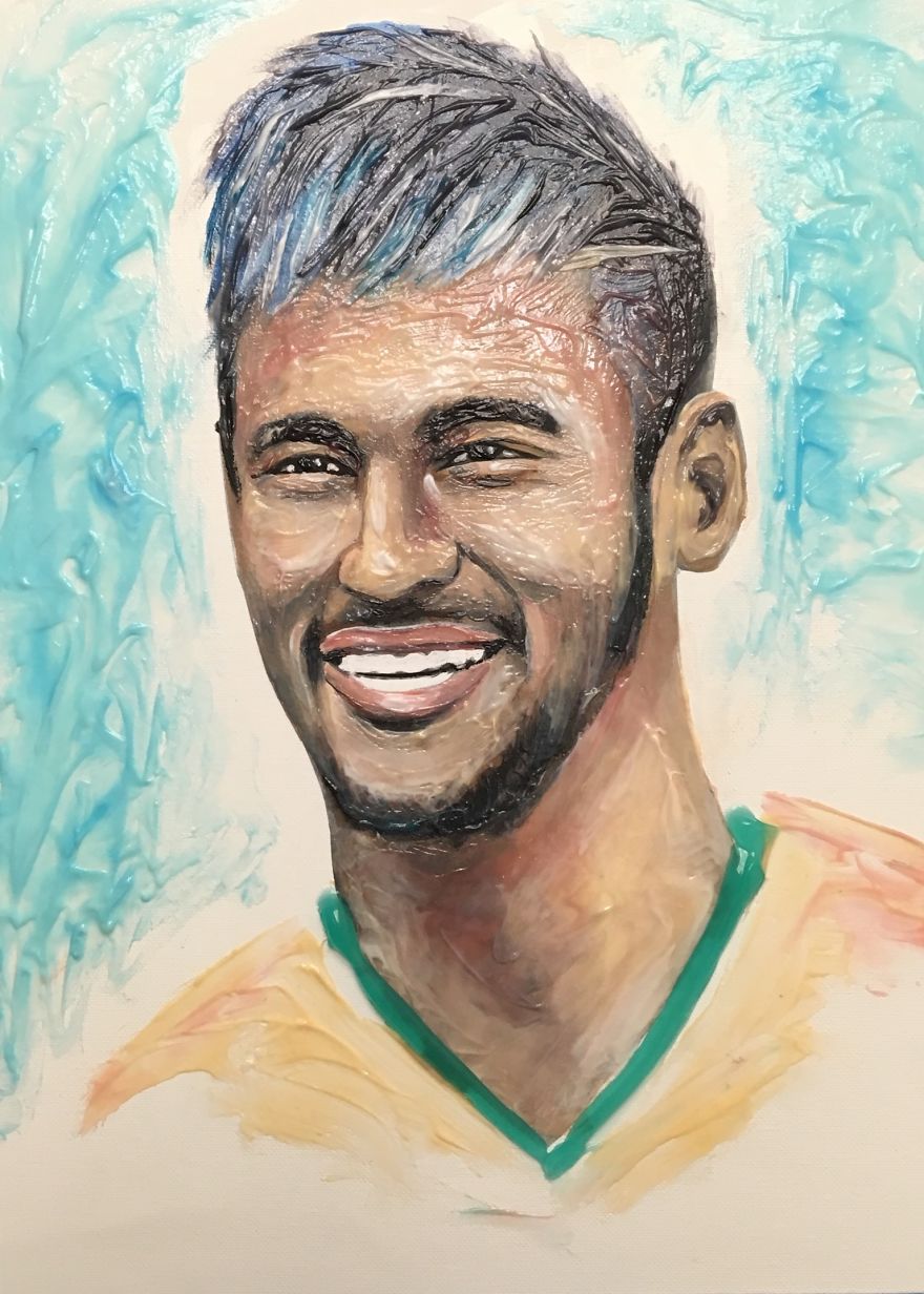Уникални портрети на футболисти, създадени с... паста за зъби