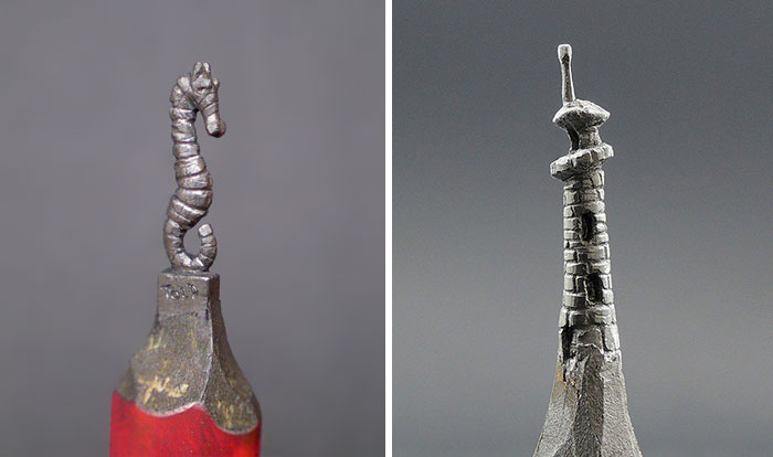 Микроскопични скулптури от графити на моливи