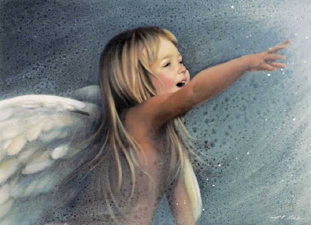 Вълшебни картини с деца, изобразени като ангели