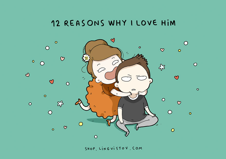 Забавни илюстрации, които показват защо обичаме мъжа до себе си