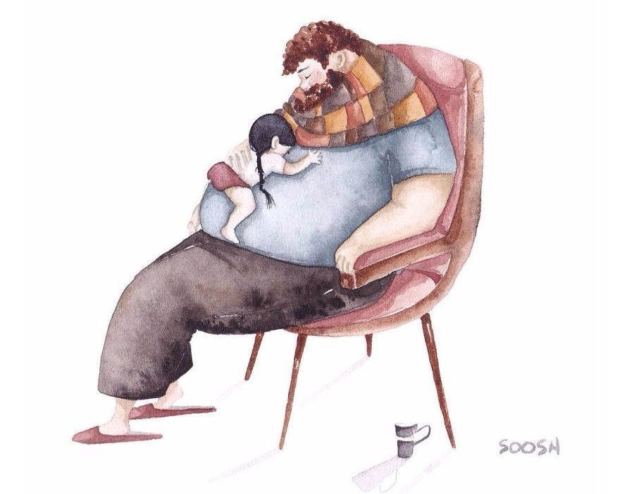 Най-трогателните илюстрации, показващи любовта на бащата към малкото му момиченце