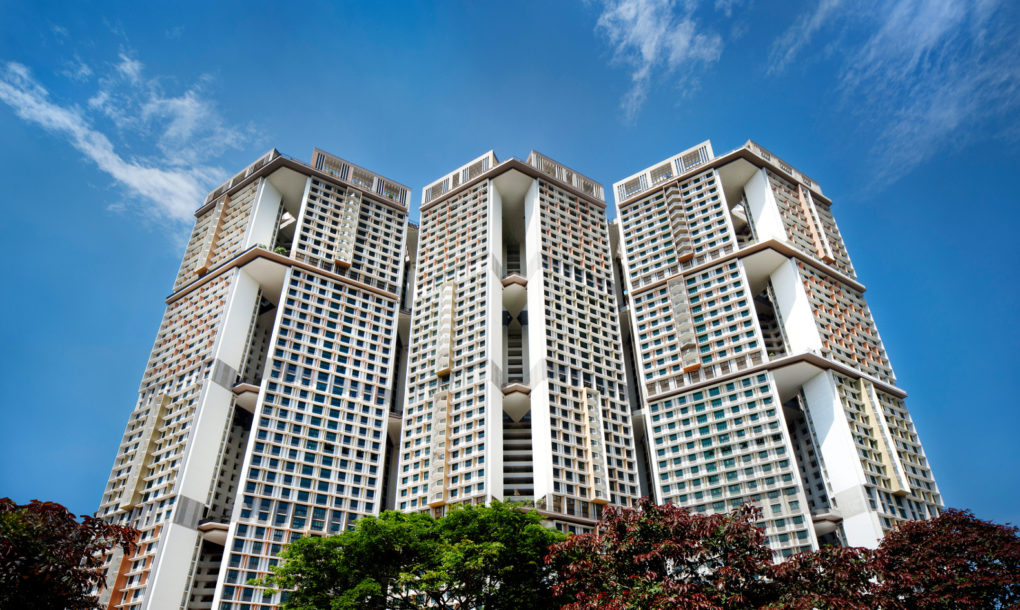 Жилищна сграда в Сингапур със зелен покрив