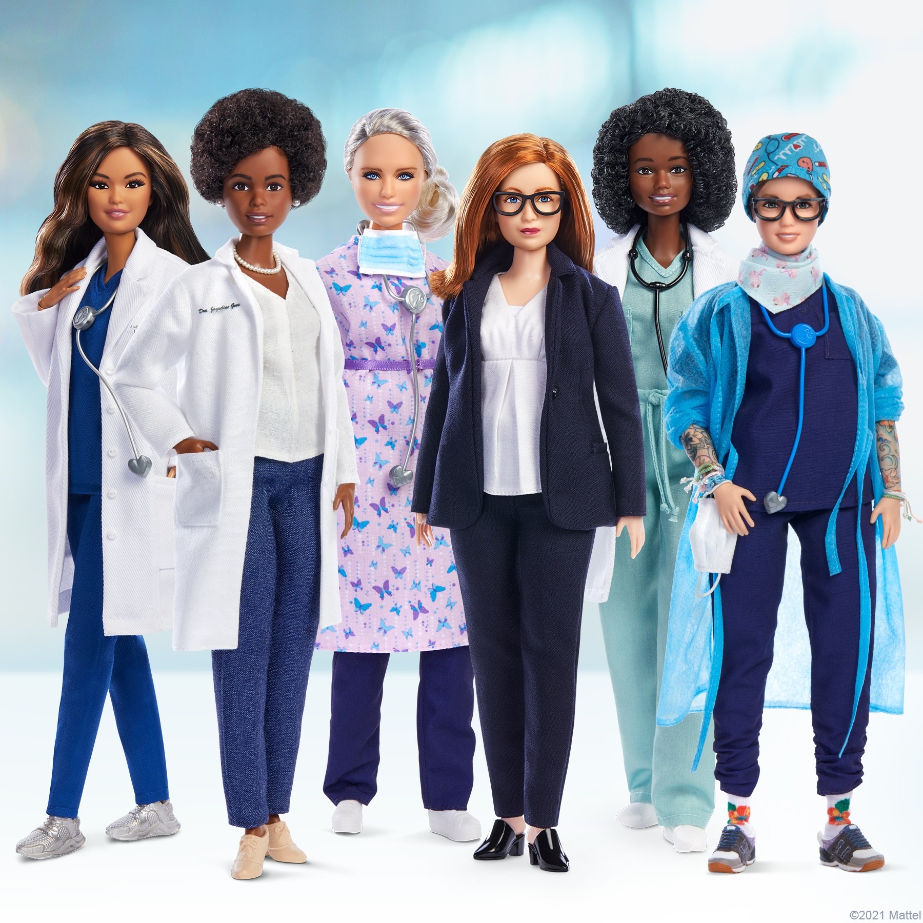 Новите кукли Барби почитат шест жени в здравеопазването, които са били на първа линия в борбата срещу COVID-19.