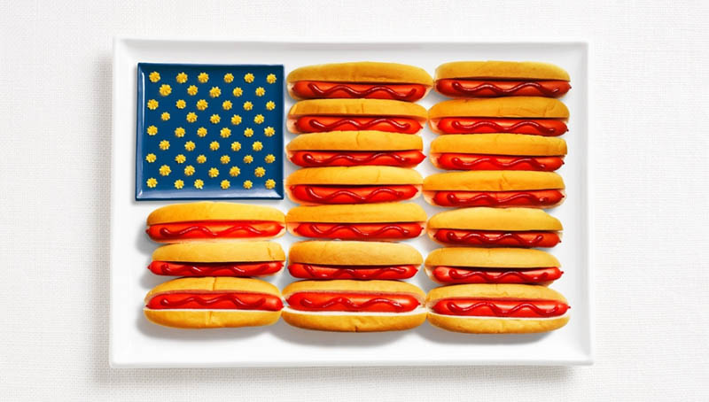 18 национални знамена, направени от храна