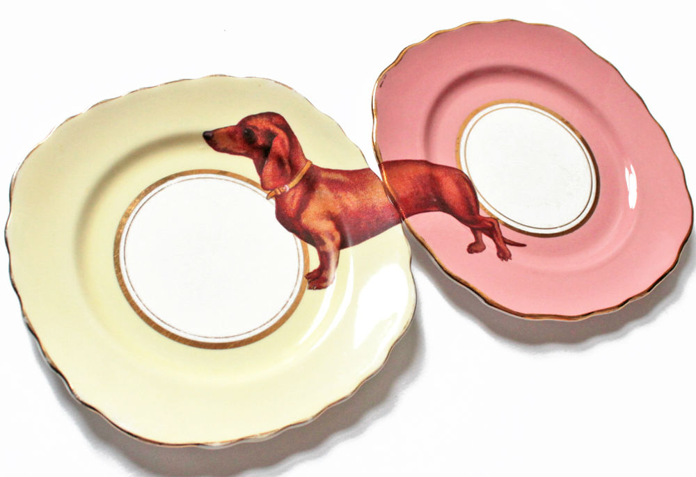 Ръчно нарисувани чинии с животни