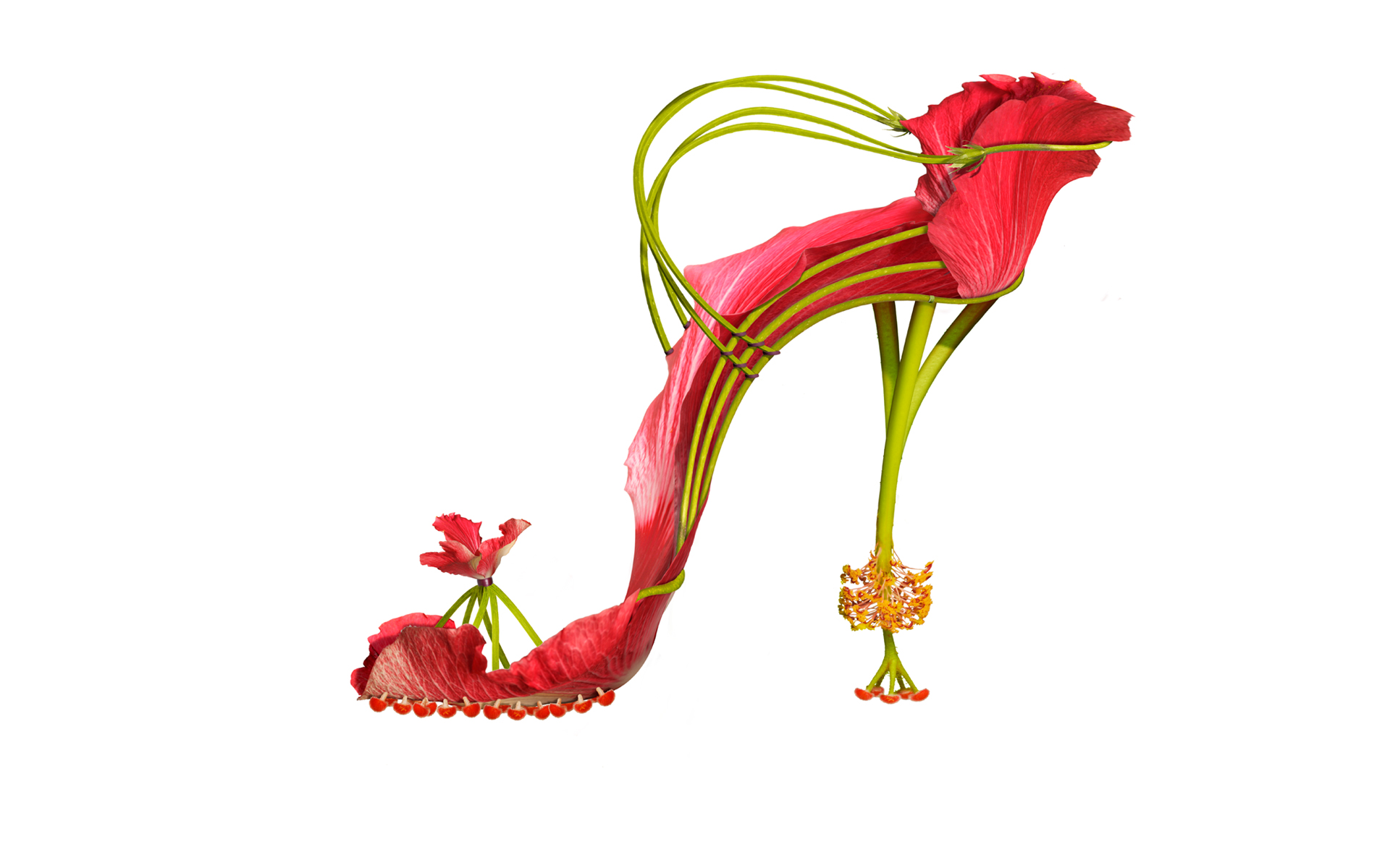 Авангардни обувки от цветя
