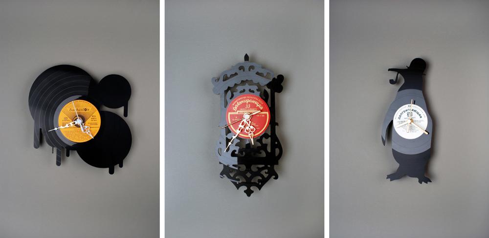 Оригинални часовници, направени от грамофонни плочи