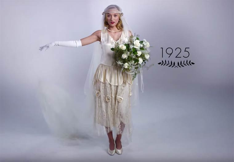Как се променя модата при сватбените рокли през последните 100 години