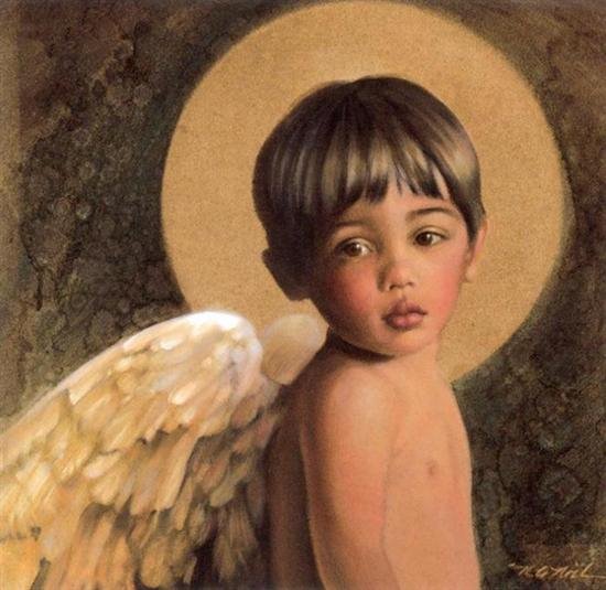 Вълшебни картини с деца, изобразени като ангели