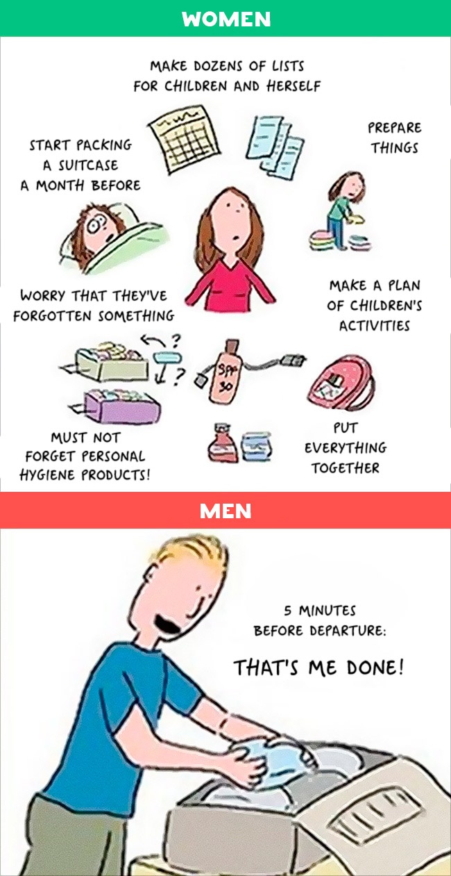 10 тотални разлики между мъжа и жената