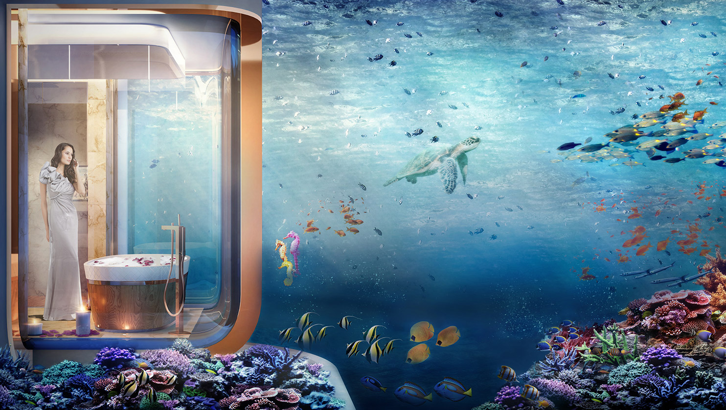 Плаващи апартаменти с подводни стаи