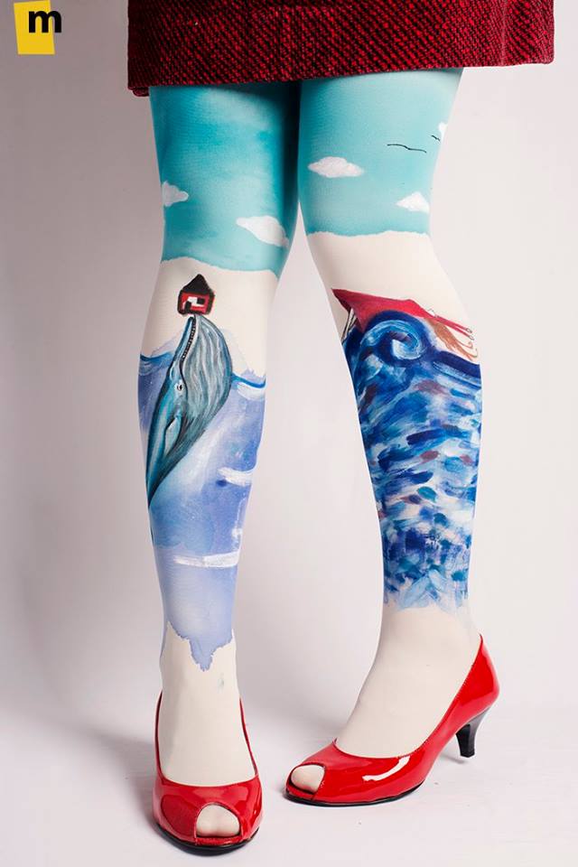 Оригинални ръчно рисувани дамски чорапи