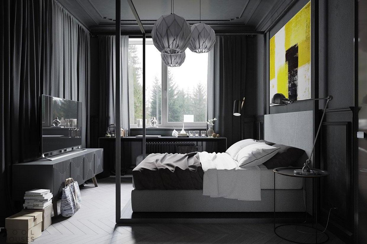 Уникален мъжки апартамент в черно