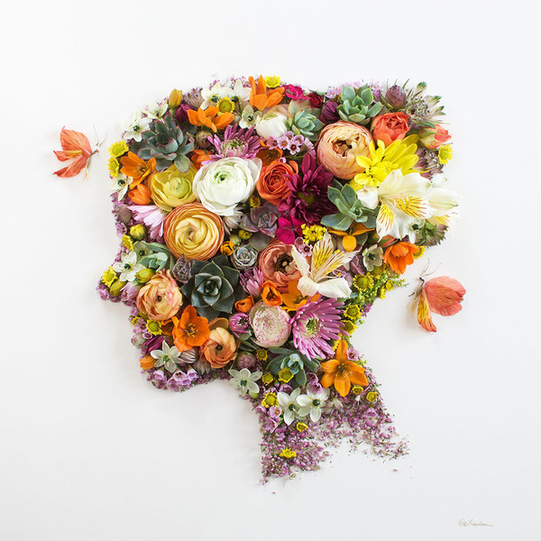 Портрети от цветя, листа и клонки