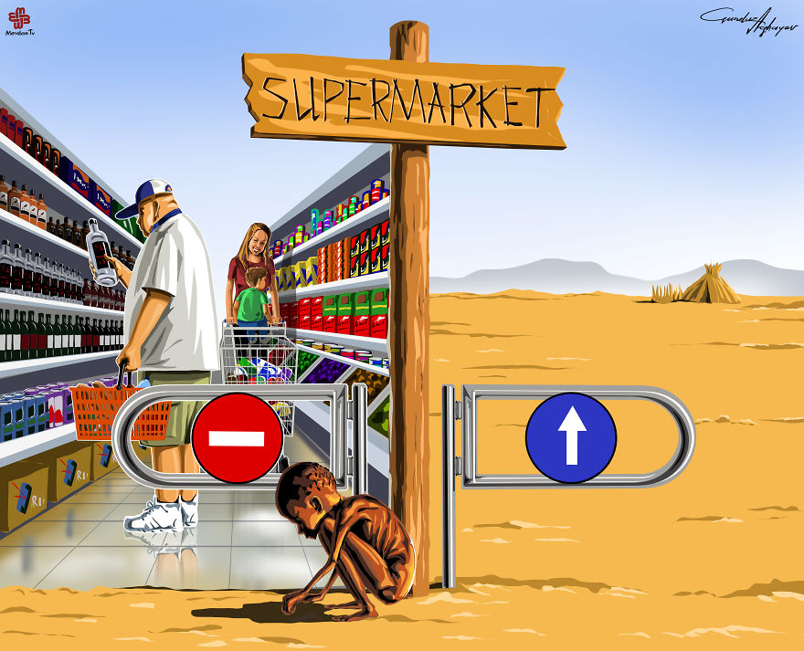 Светът е супермаркет - брутални илюстрации