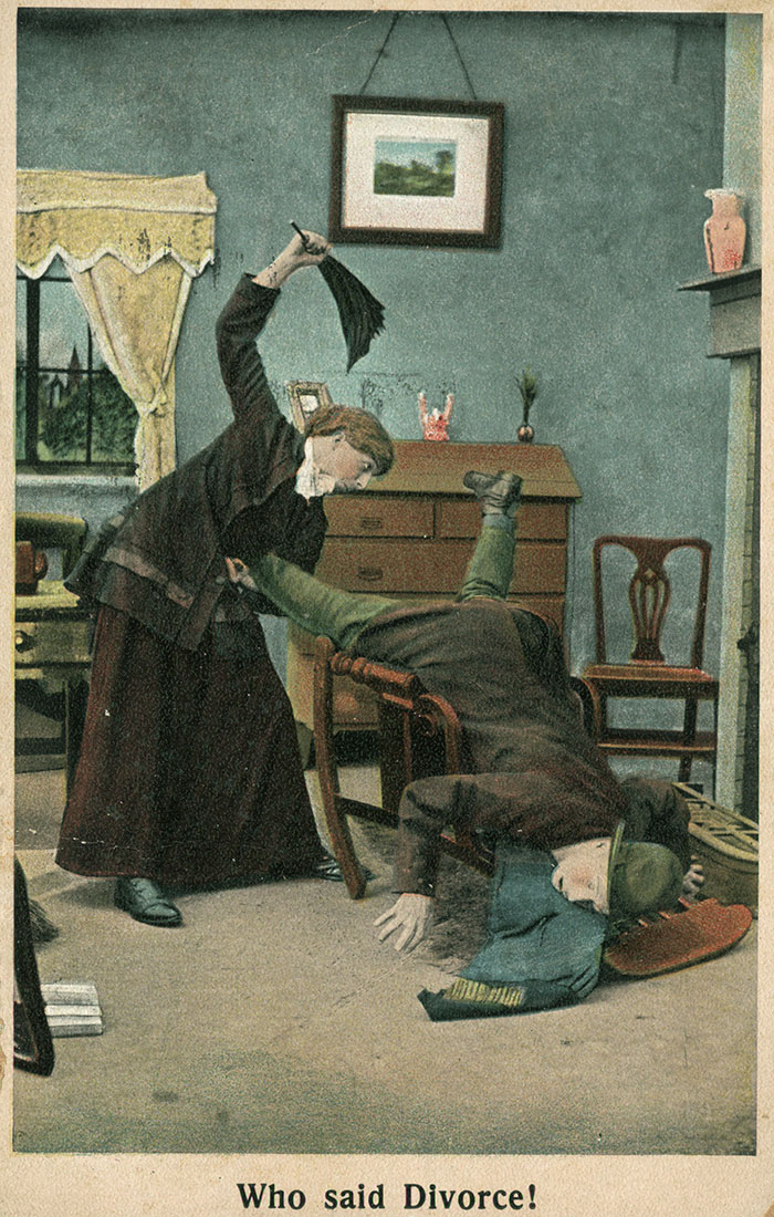 Пропагандни картички от началото на ХХ век срещу увеличаването на правата на жените