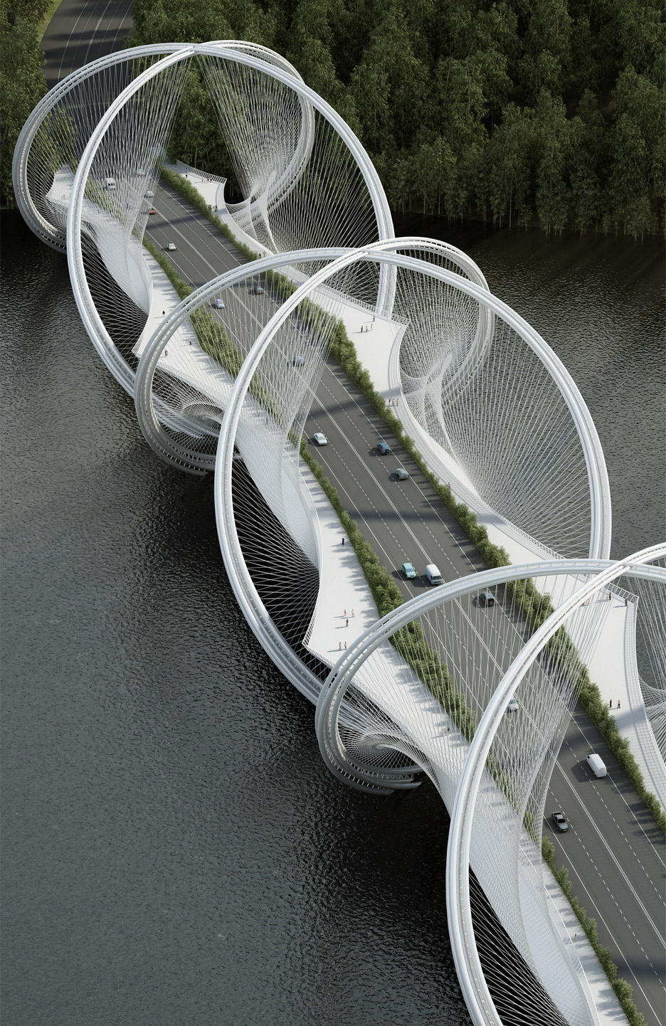 Ефектен мост, вдъхновен от символа на Олимпийските игри