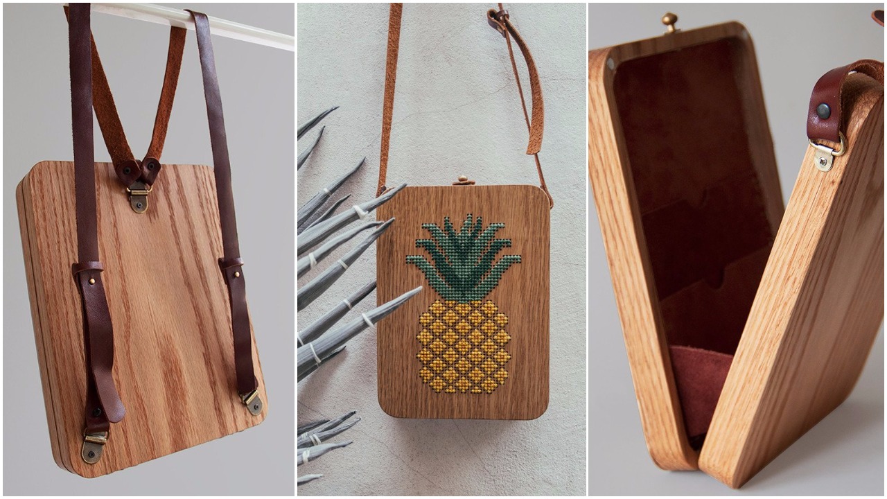 Атрактивни дървени чанти с бродерия