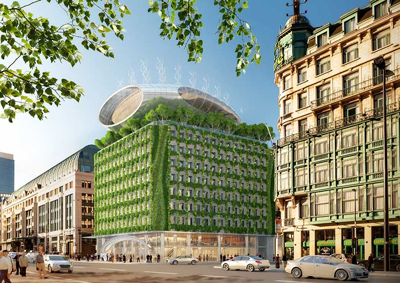 Сграда, "облечена" в зеленина