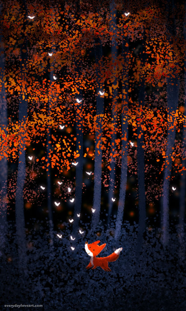 Прекрасни илюстрации, показващи магията на есента