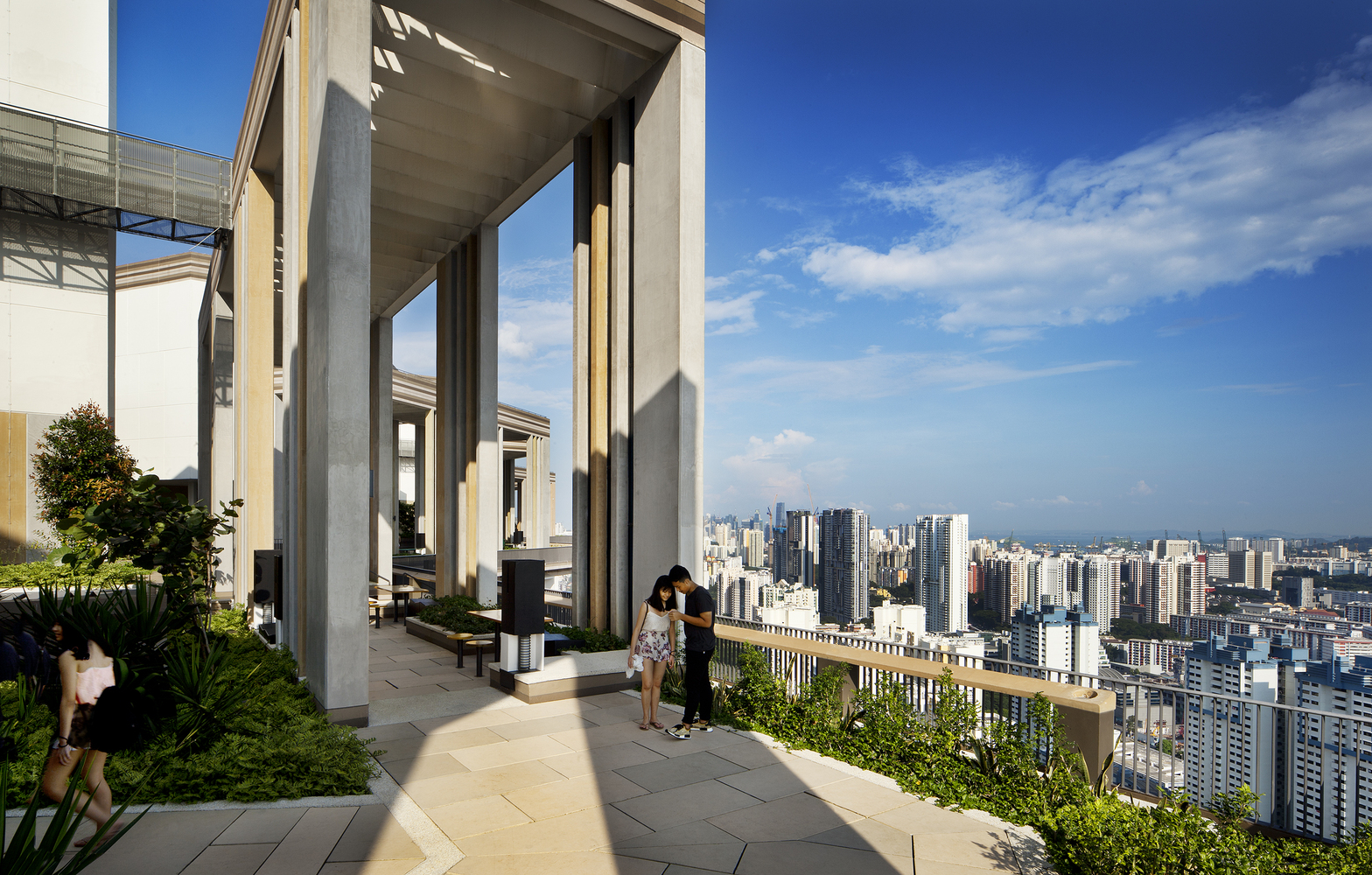 Жилищна сграда в Сингапур със зелен покрив