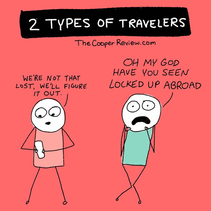 Двата типа туристи в забавни комикси