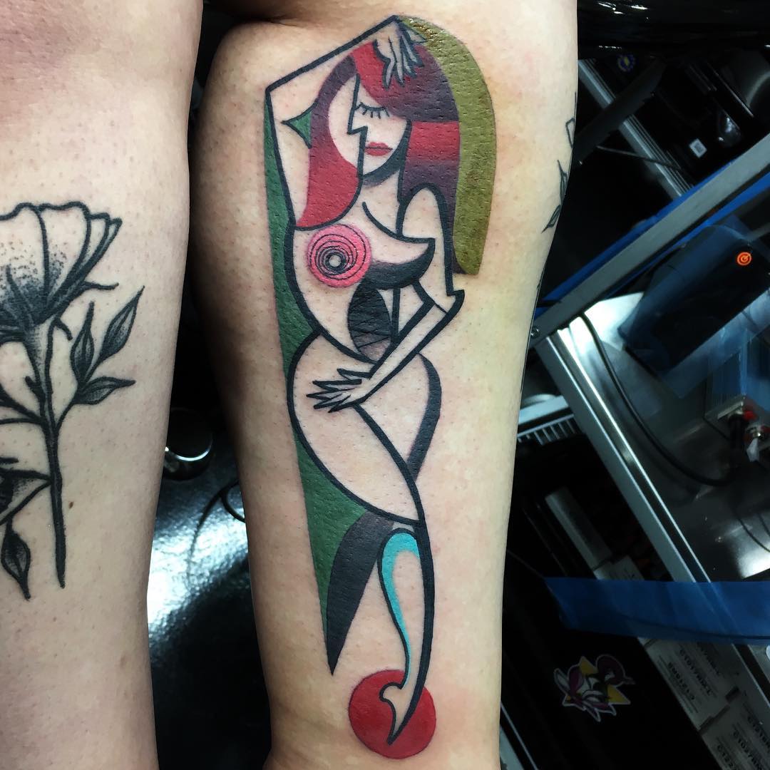 Ярки татуировки, вдъхновени от Кубизма
