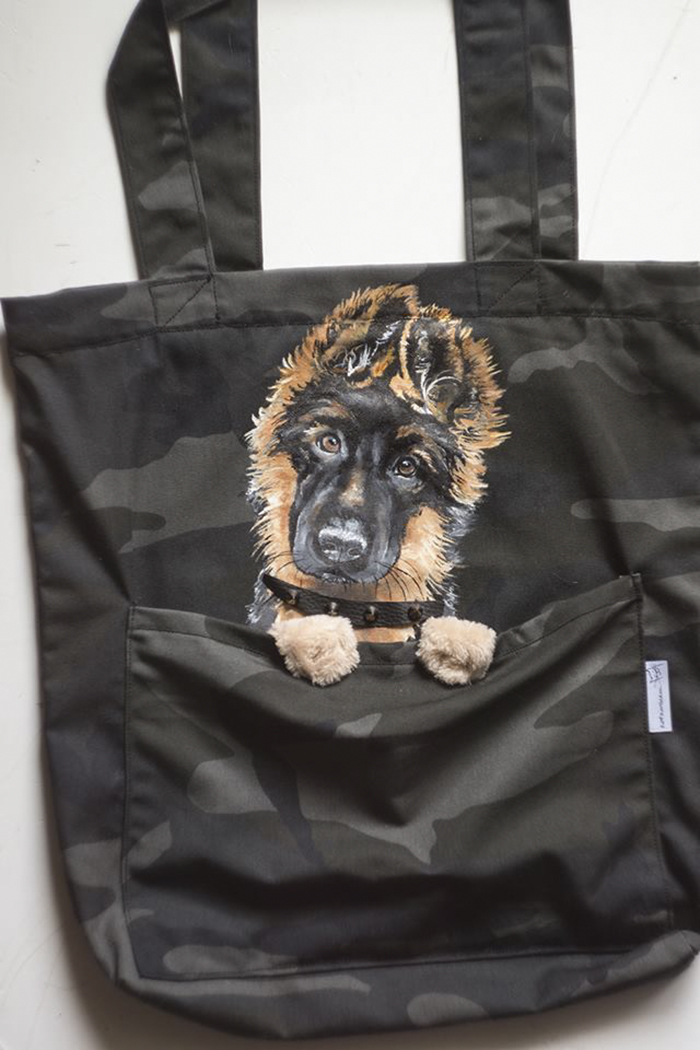 Ръчно рисувани чанти с животни в джоба