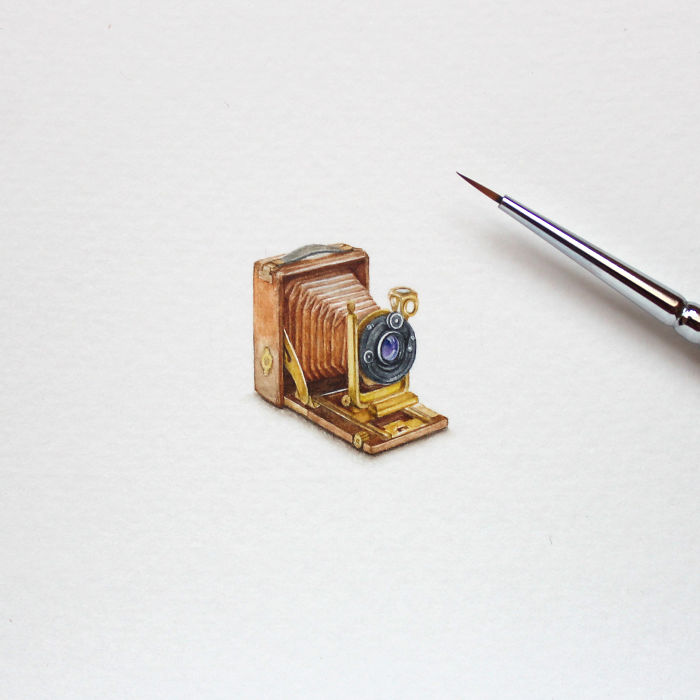 Уникални акварелни миниатюри с дължина 3 см
