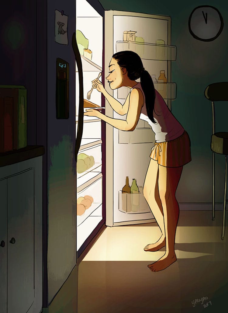 Предимствата на това да живееш сам в прекрасни илюстрации