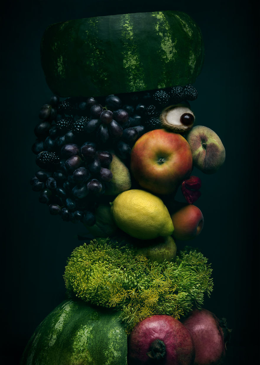 Реалистични портрети от плодове и зеленчуци
