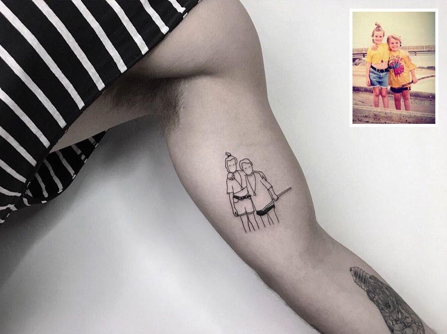 Брилянтна идея: да си татуираш любима снимка от детството