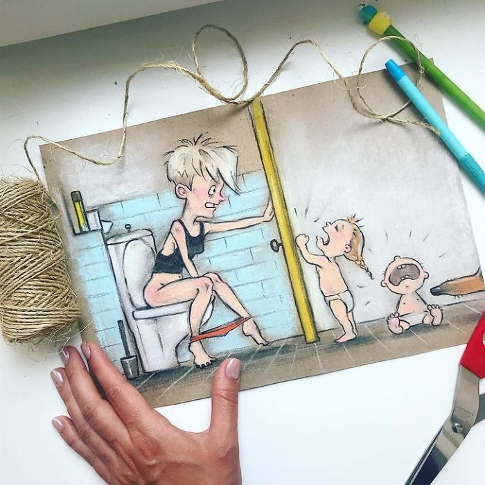 Ежедневието с две малки деца в уникални илюстрации