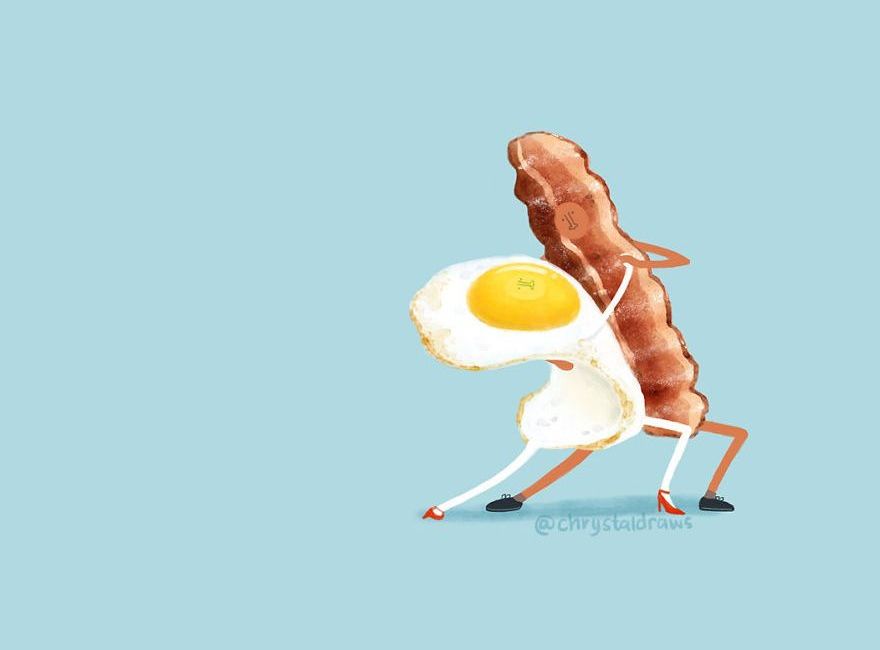 Хумористични илюстрации с храна