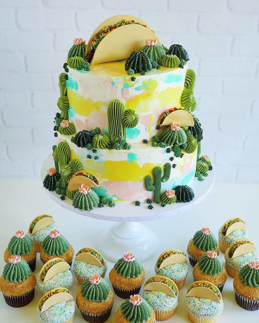 Зашеметяващи торти като цветна градина