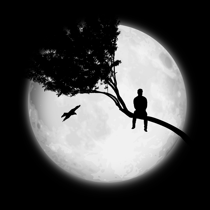 Романтични илюстрации с луна, любов и още нещо