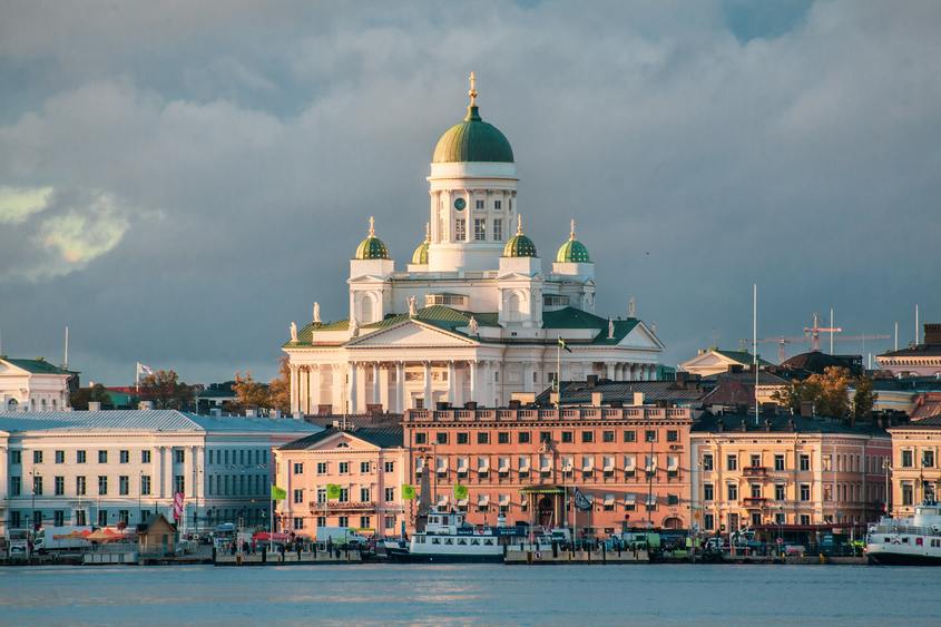 Helsinki Cathedral in Autumn Sunset