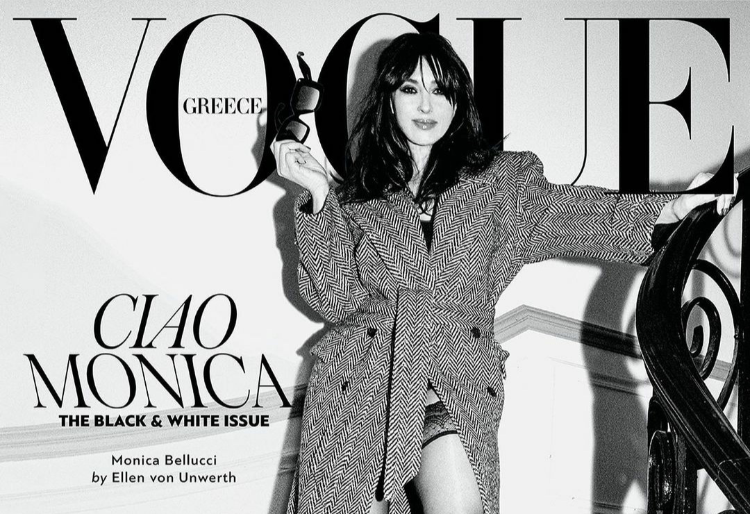 Моника Белучи ексклузивно за мартенския брой на Vogue Гърция, посветен на вечния чар на черно-бялото