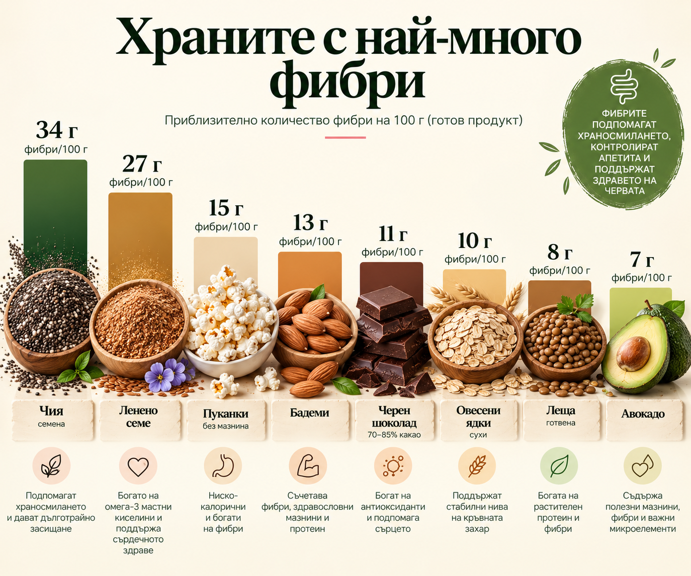 8 храни с най-много фибри, защо лещата бие чията и колко ни трябват на ден